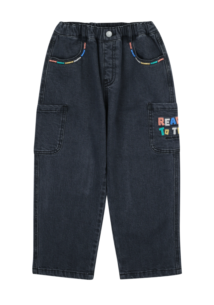 Jelly Mallow Ready Semi-Baggy Denim Pants_Dark Grey