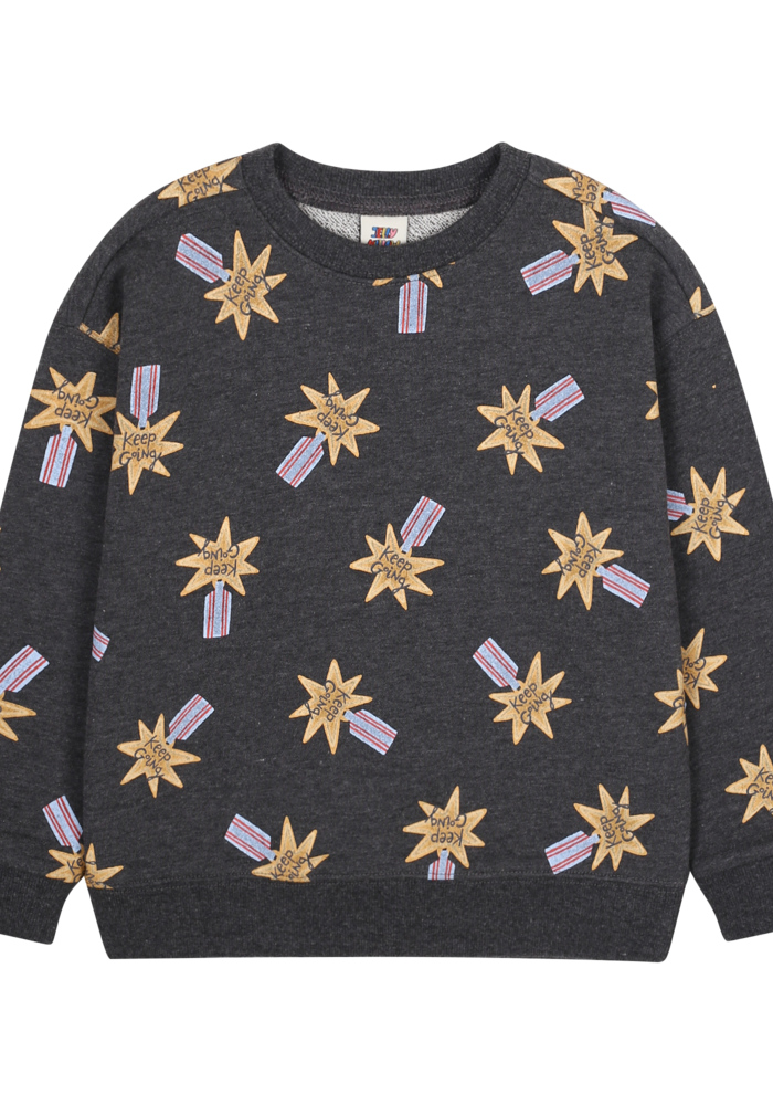 Jelly Mallow Keep Going All-Over Sweatshirt_Charcoal Melange