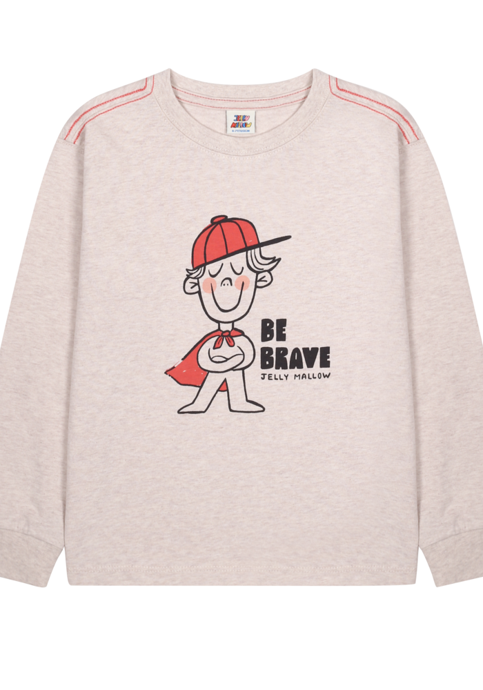 Jelly Mallow Be Brave Chain Long-Sleeve T-Shirt_Oatmeal