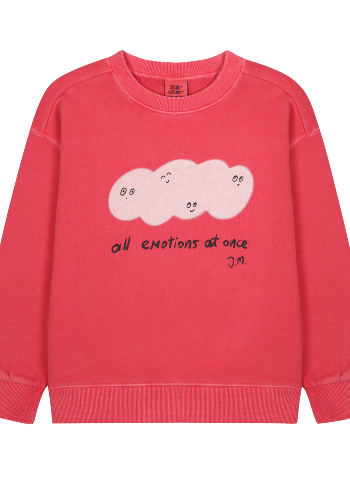 Jelly Mallow Cloud Pigment Sweatshirt_Red
