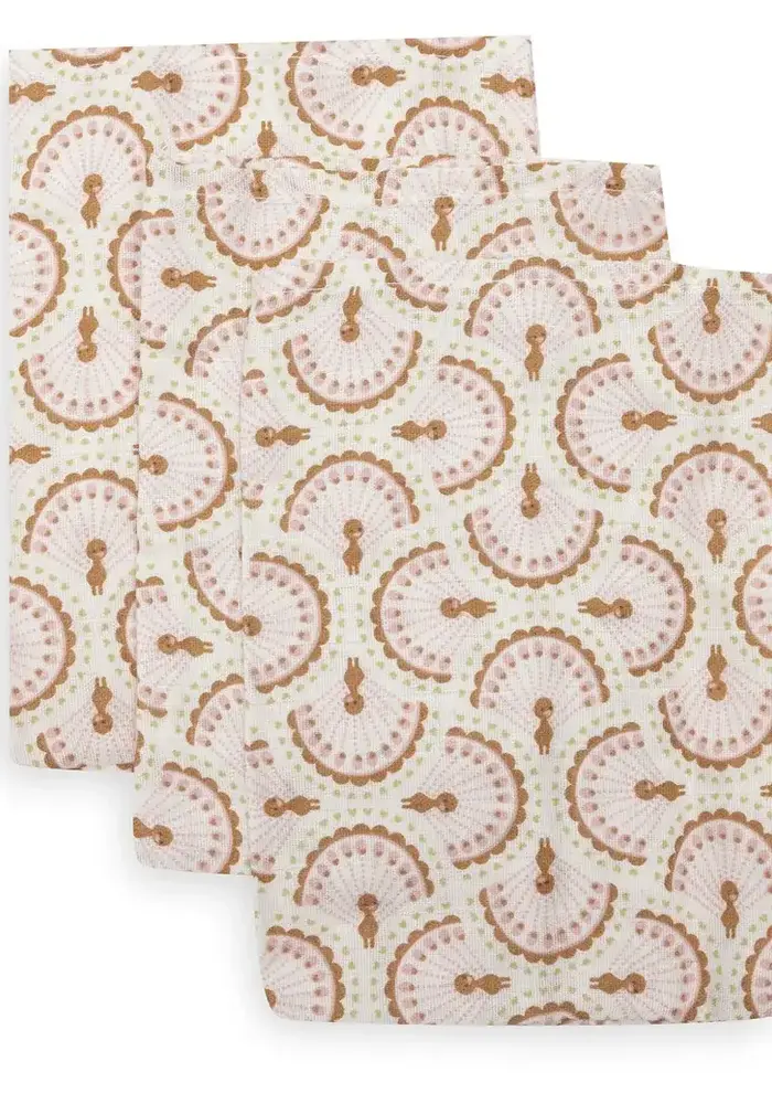 Jollein Hydrofiel Washandje 15x20cm - Soft Plumes - 3 Stuks