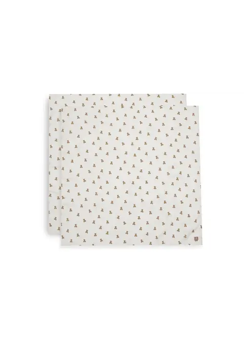 Jollein Jollein Hydrofiele Doek Large 115x115cm - Mini Teddy Bear - 2 Stuks