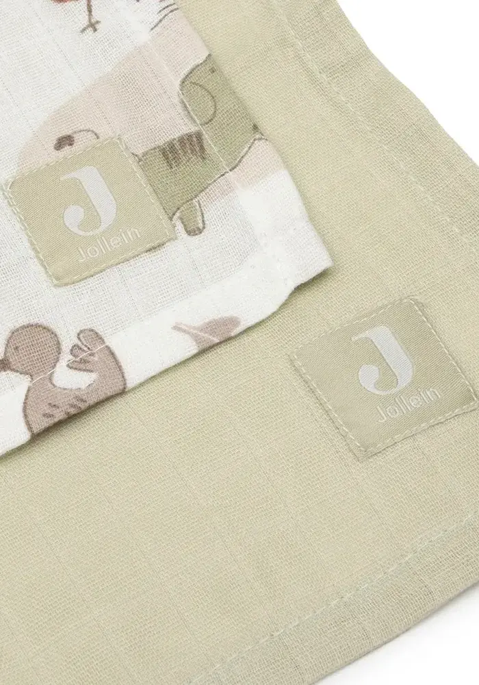 Jollein Hydrofiele Doek Large 115x115cm - Barn Buddies - 2 Stuks