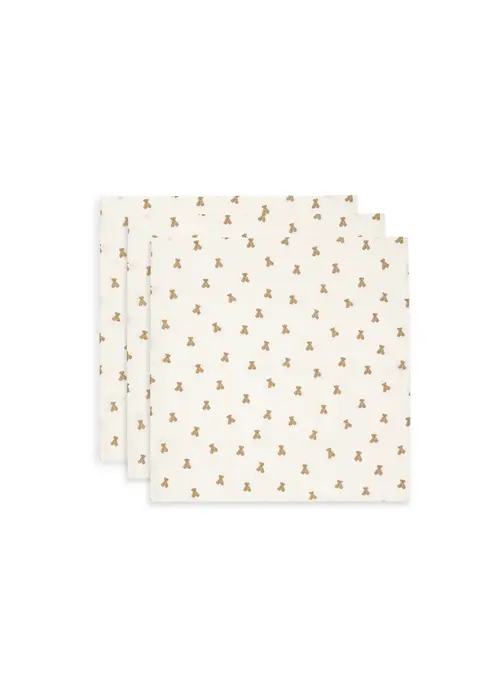 Jollein Jollein Hydrofiele Doek Small 70x70cm - Mini Teddy Bear - 3 Stuks