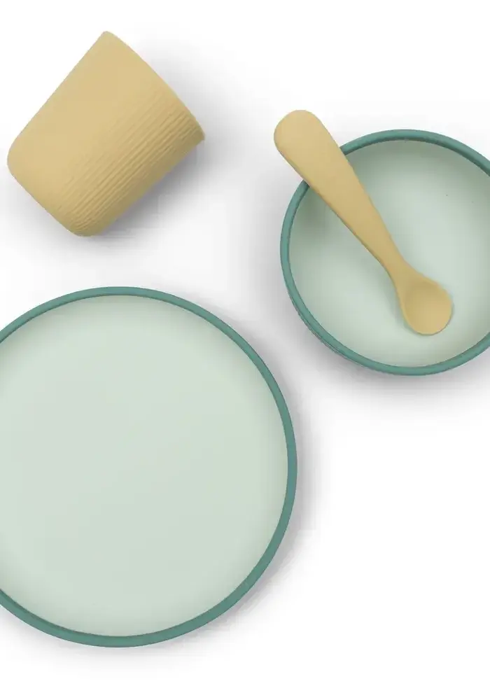 Jollein Kinderserviesset Siliconen - Jade Shades 3pcs