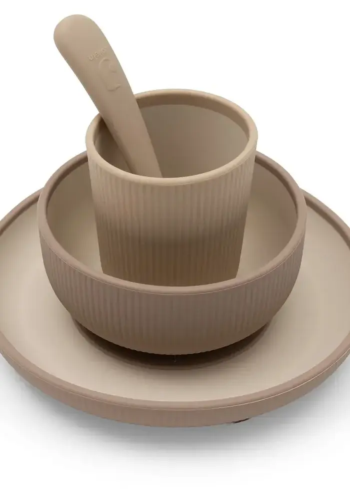Jollein Kinderserviesset Siliconen - Natural Shades 3pcs