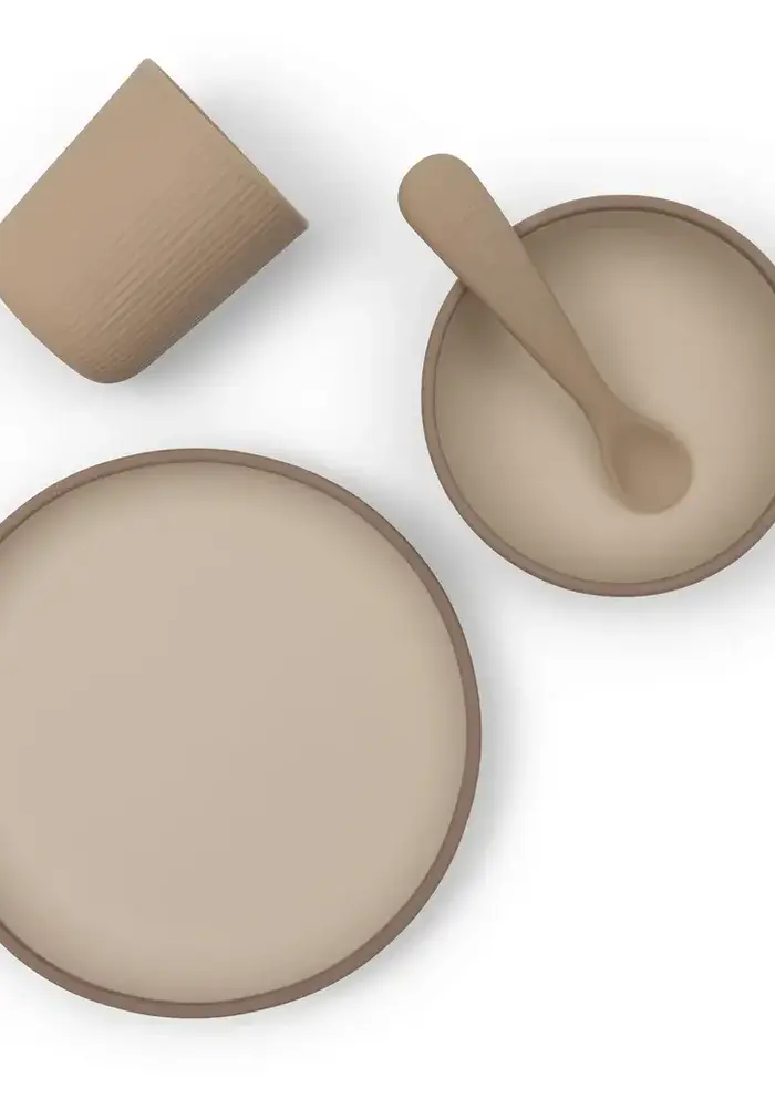 Jollein Kinderserviesset Siliconen - Natural Shades 3pcs