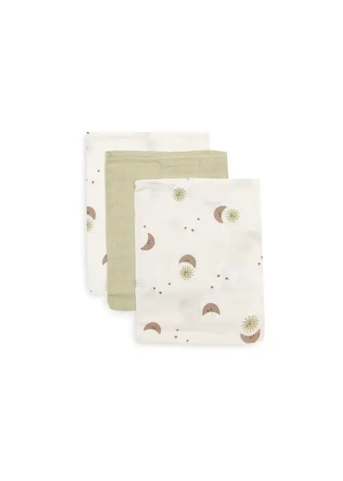 Jollein Jollein Hydrofiel Washandje 15x20cm - Over The Moon - 3 Pack