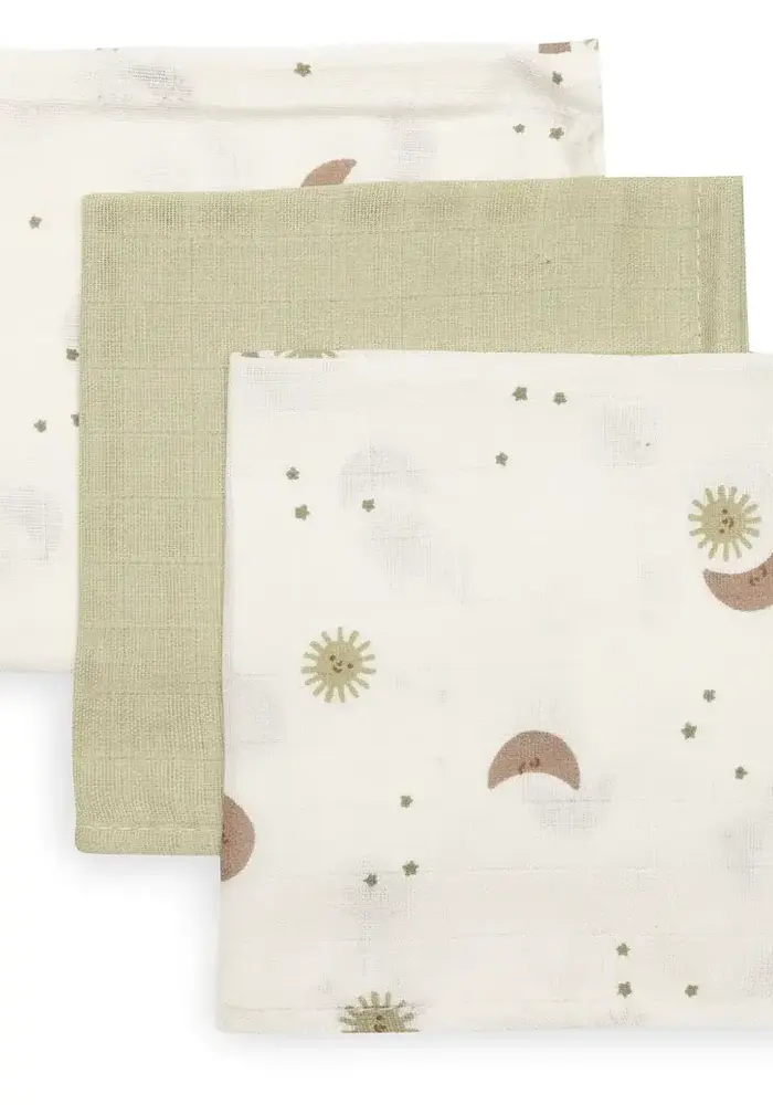 Jollein Hydrofiel Monddoekjes 31x31 Over The Moon (3pack)