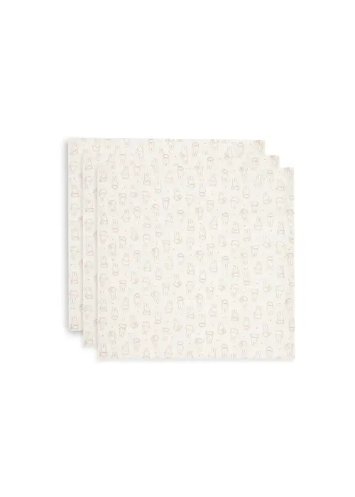 Jollein Jollein Hydrofiele Doek Small 70x70cm Nijntje Moments - Light Terra - 3 Stuks