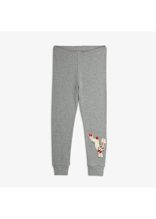 Mini Rodini Mini Rodini Rabbit application leggings Grey Melange