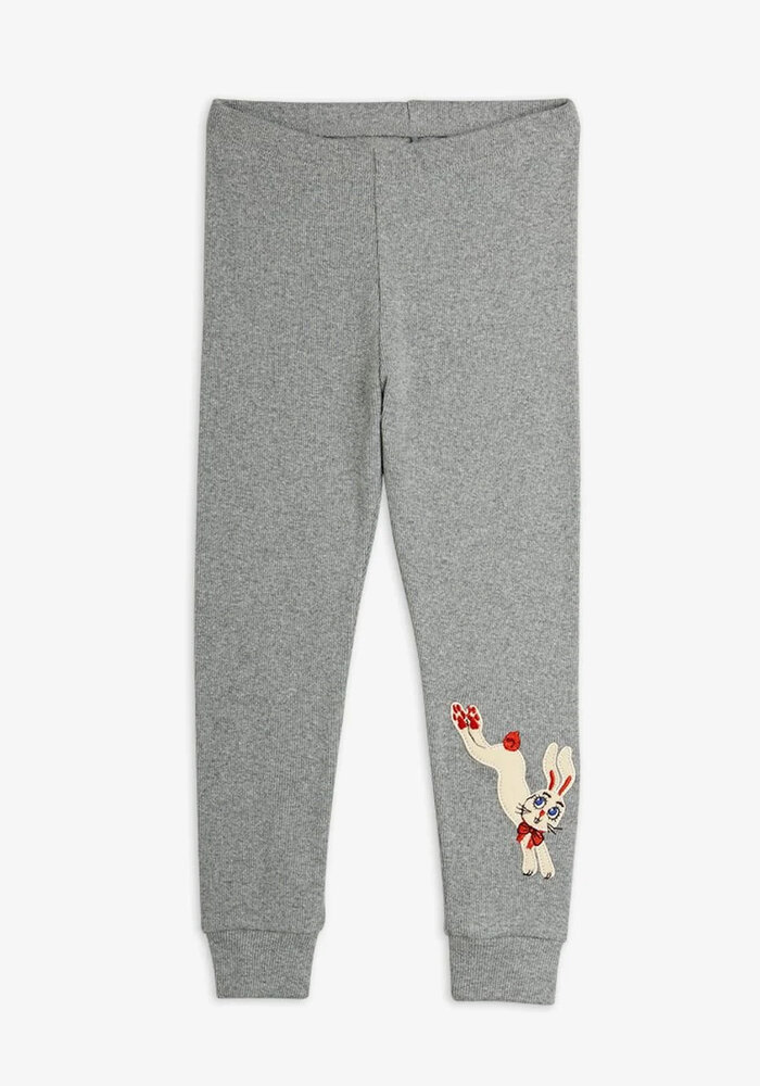 Mini Rodini Rabbit application leggings Grey Melange