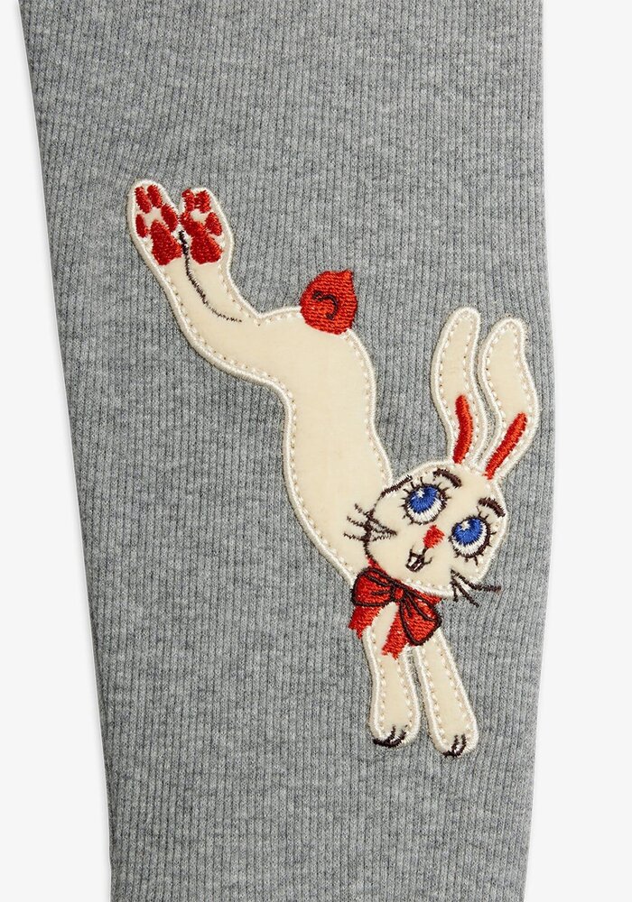 Mini Rodini Rabbit application leggings Grey Melange
