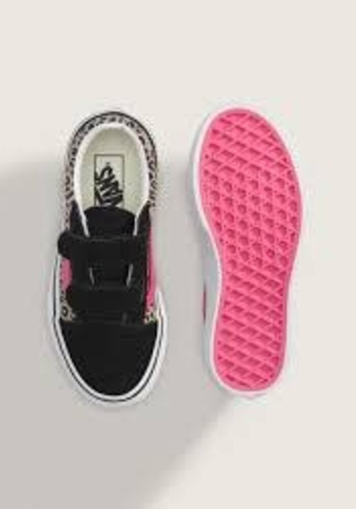 Vans Old Skool V LEOP PKVBK, Medium Pink Velvet/Bla