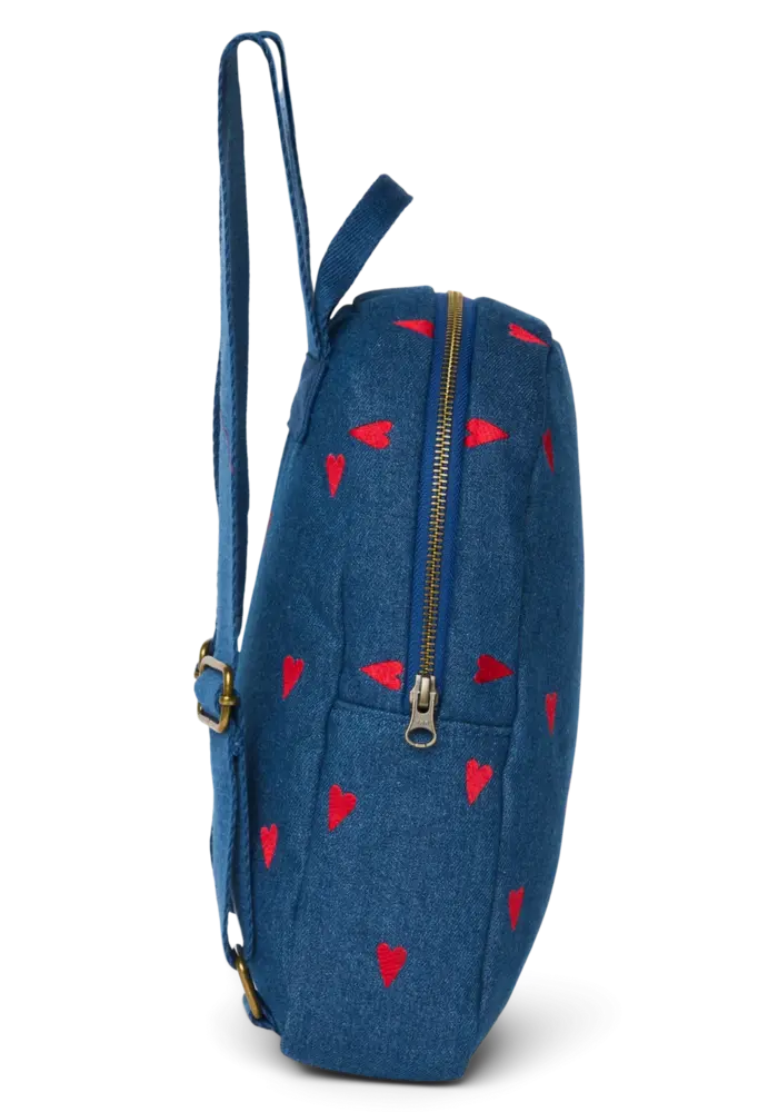 Studio Noos Back Pack Mini Dark Blue Red Hearts