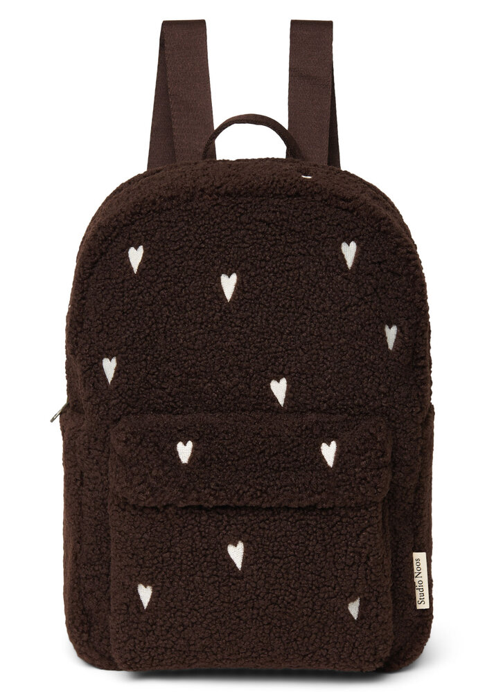 Studio Noos Chocolate Teddy Hearts Midi Backpack