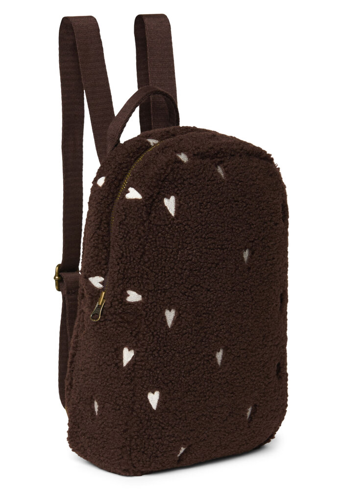 Studio Noos Chocolate Teddy Hearts Mini Backpack