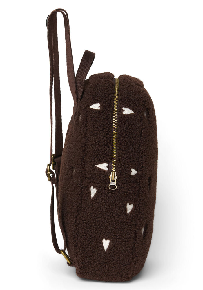 Studio Noos Chocolate Teddy Hearts Mini Backpack