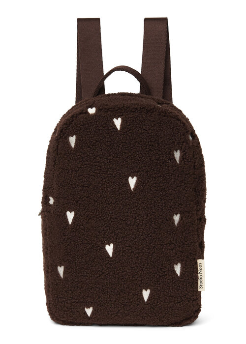 Studio Noos Studio Noos Chocolate Teddy Hearts Mini Backpack