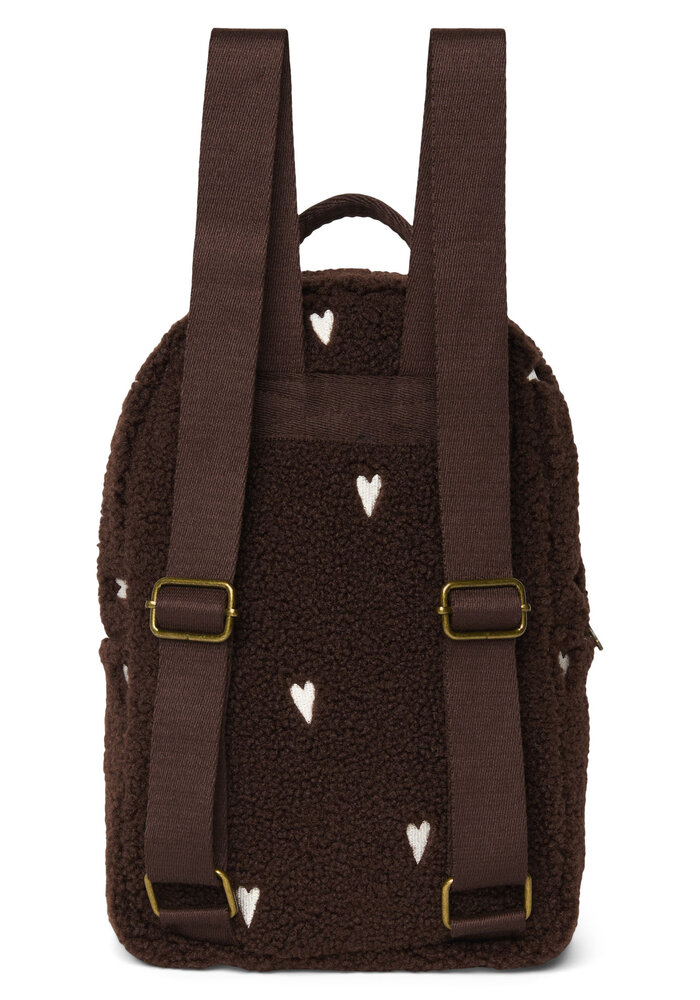Studio Noos Chocolate Teddy Hearts Mini Backpack