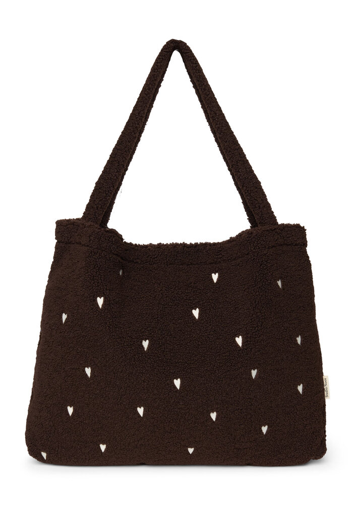 Studio Noos Chocolate Teddy Hearts Mom Bag