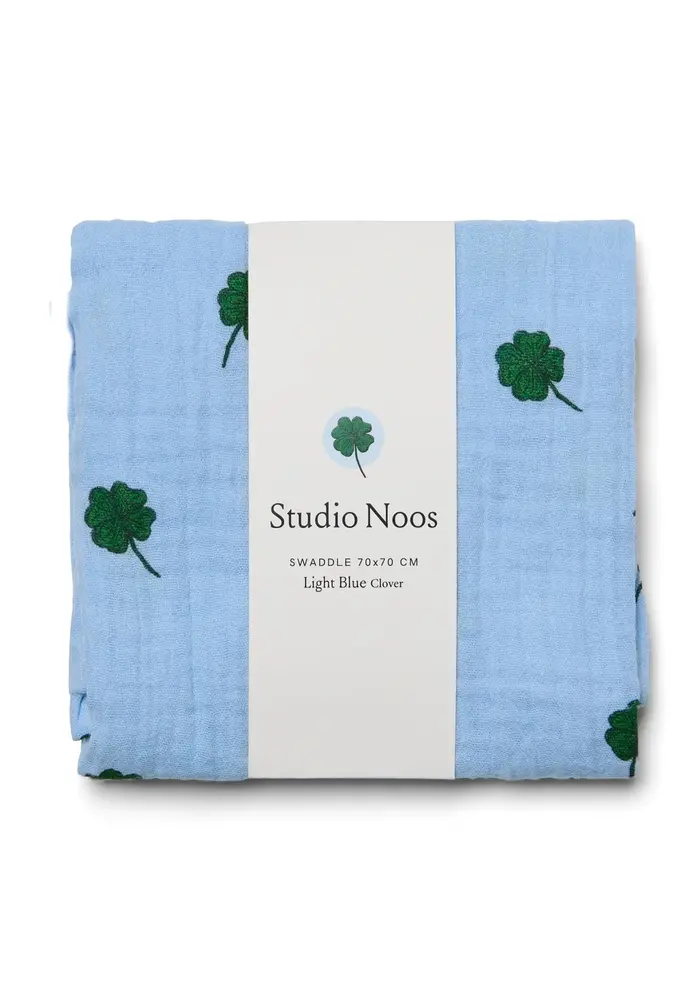 Studio Noos Hydrofile Doek Light Blue Clover 70x70