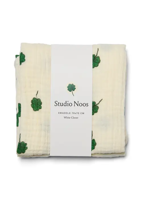 Studio Noos Studio Noos Hydrofiele Doek White Clover 70x70