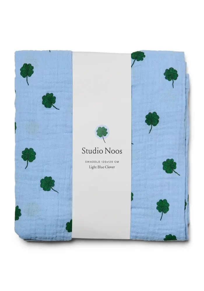 Studio Noos Hydrofiele Doek Light Blue Clover 120x120