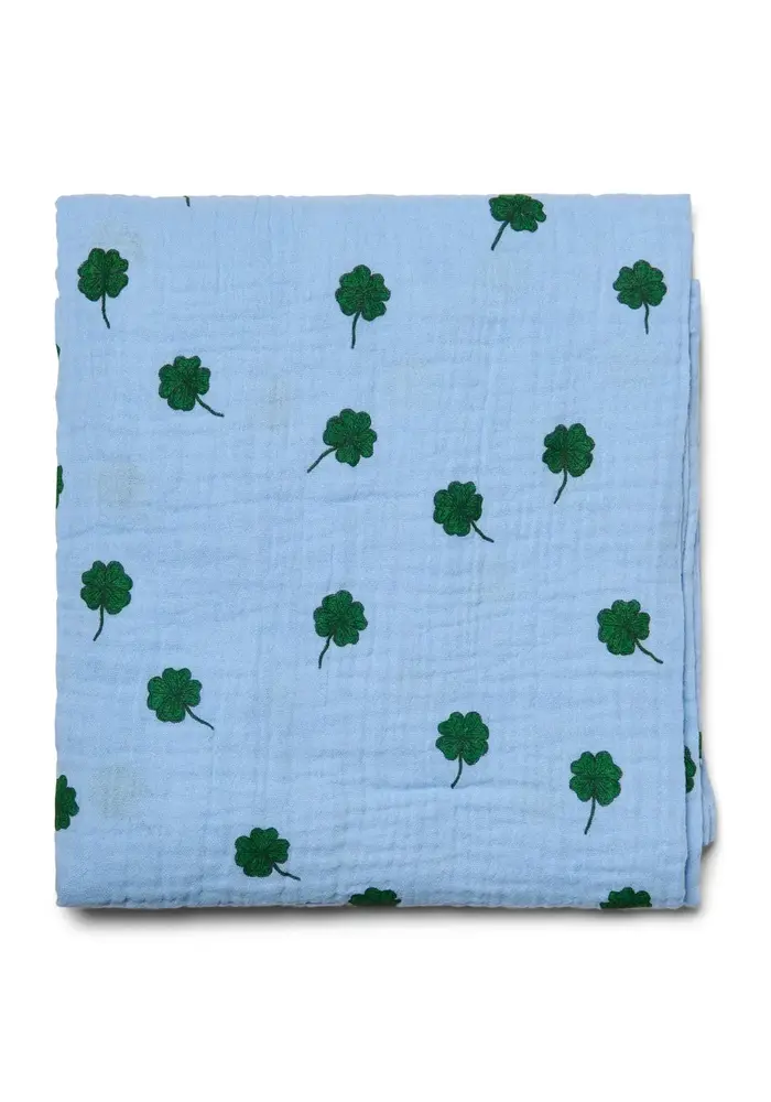 Studio Noos Hydrofiele Doek Light Blue Clover 120x120