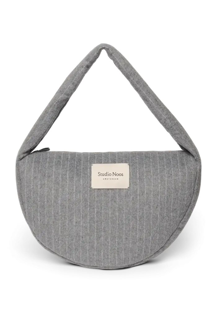 Studio Noos Grijze Flannel Chalkstripe Cross Body Bag