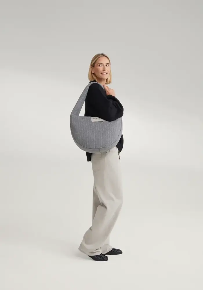 Studio Noos Grijze Flannel Chalkstripe Cross Body Bag