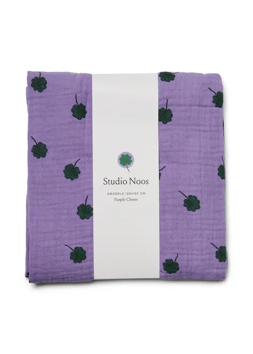 Studio Noos Studio Noos Hydrofiele Doek Purple Clover 120x120