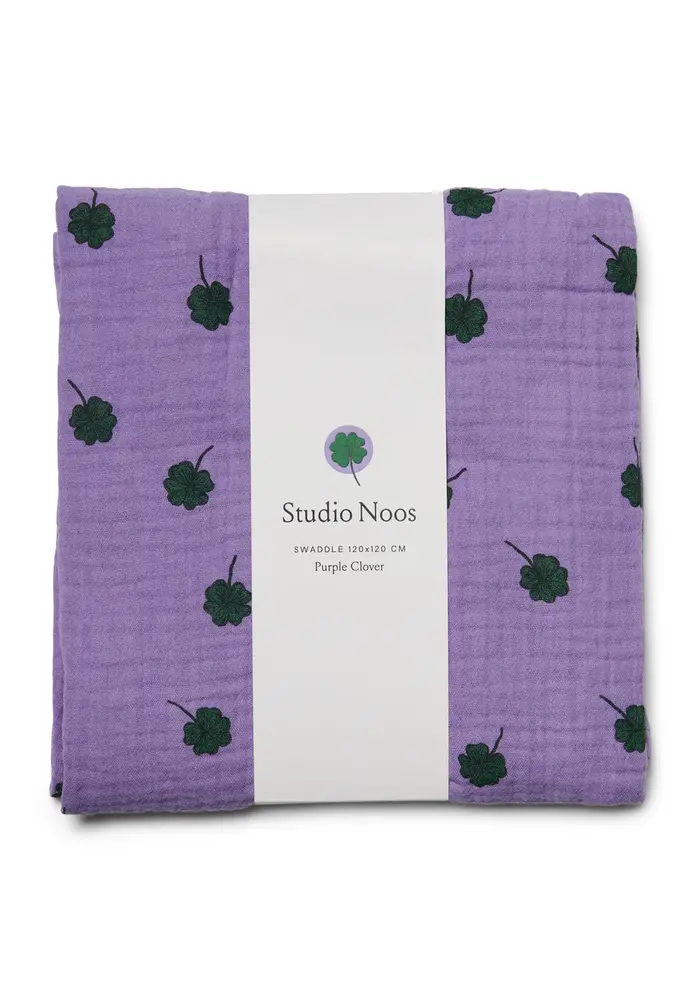 Studio Noos Hydrofiele Doek Purple Clover 120x120