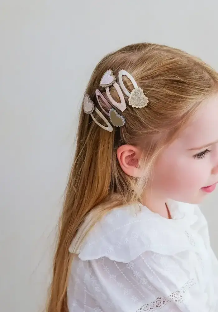 Mimi & Lula - Scalloped heart hair clips