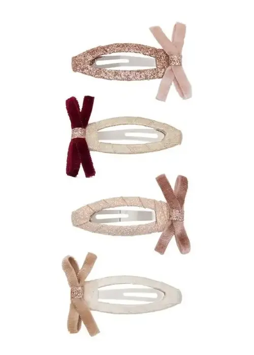 Mimi & Lula Mimi & Lula - Skinny velvet bow hair clips