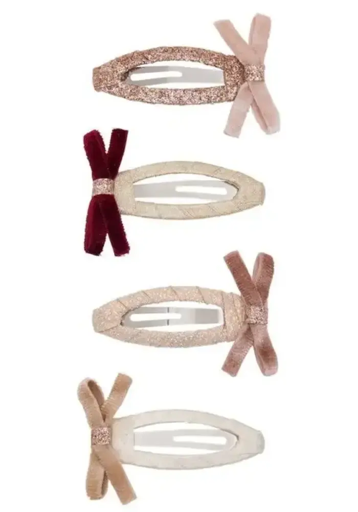 Mimi & Lula - Skinny velvet bow hair clips