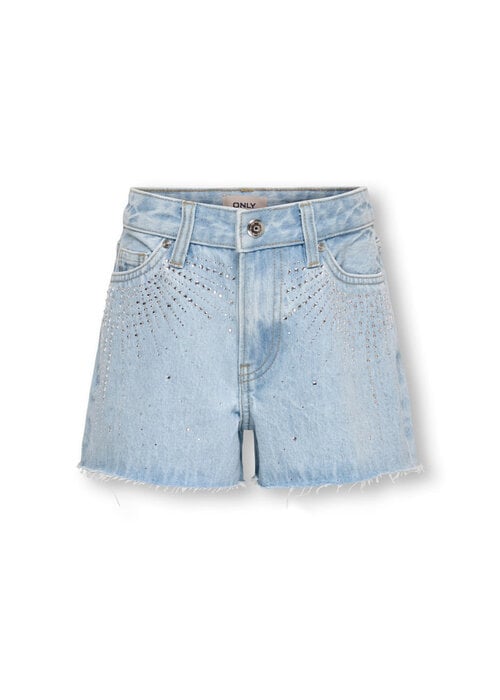 Only Kids Only Kids KOGGABI HW RW RS SHORTS AZG822 DNM Light Blue Denim RHINESTONES