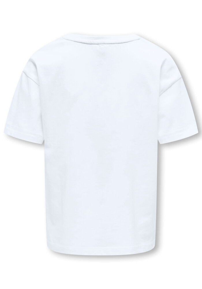 Only Kids KOGCARTY LIFE S/S TEE BOX CS JRS Bright White CheckSmiley