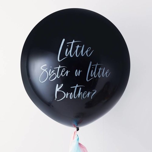 Ginger Ray Gender Reveal Ballon - Little sister or Little brother?
