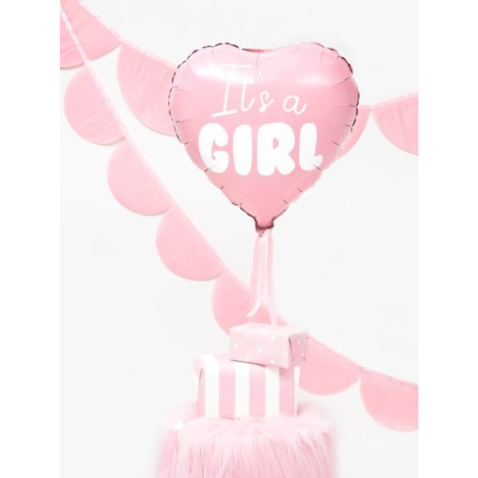 PartyDeco Folieballon It's a girl - meisje - roze
