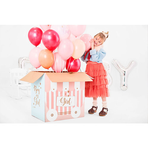 PartyDeco Gender reveal doos met heliumballonnen