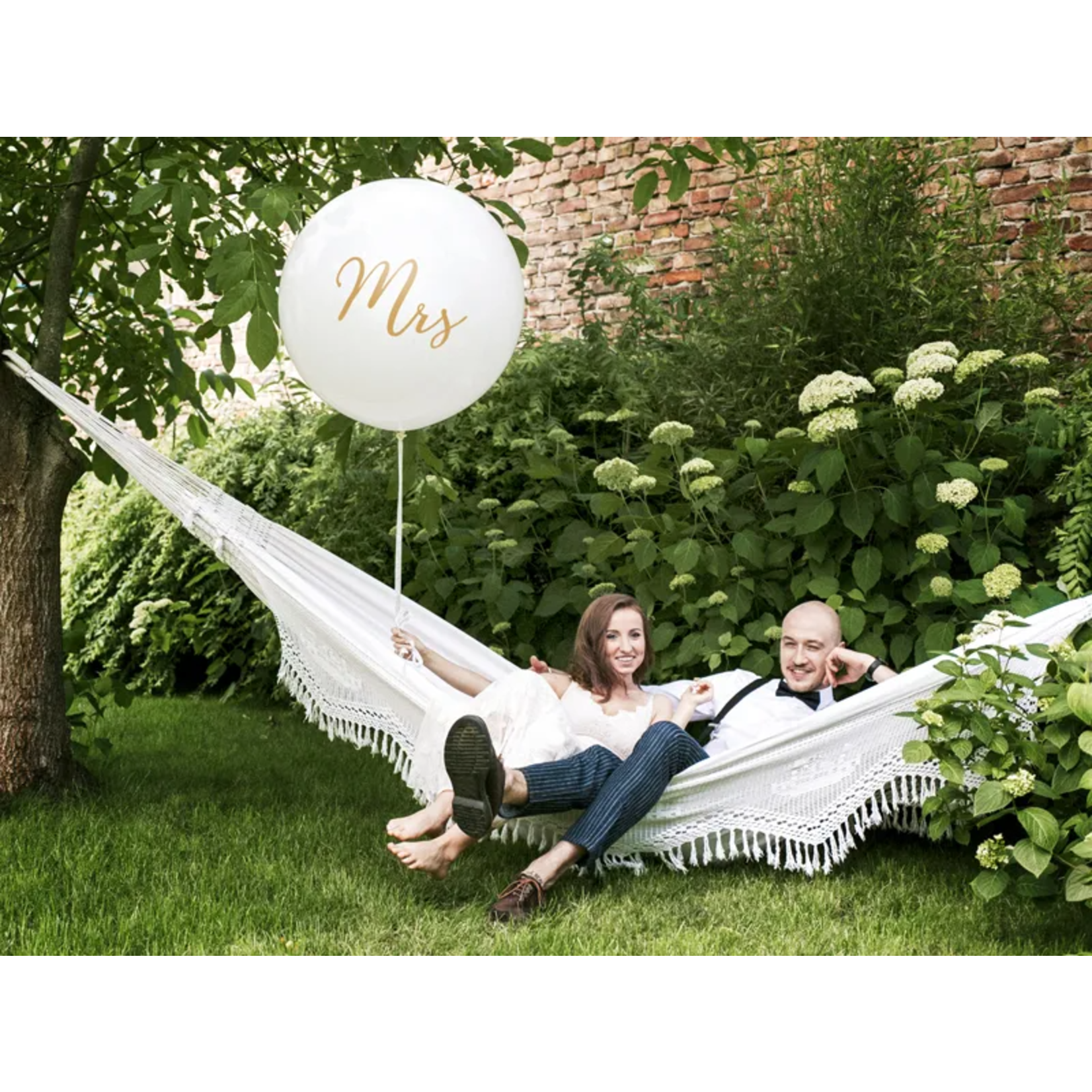 Ballonnendeal Reuzeballonnenset bruiloft met helium | 100 cm | 2 stuks