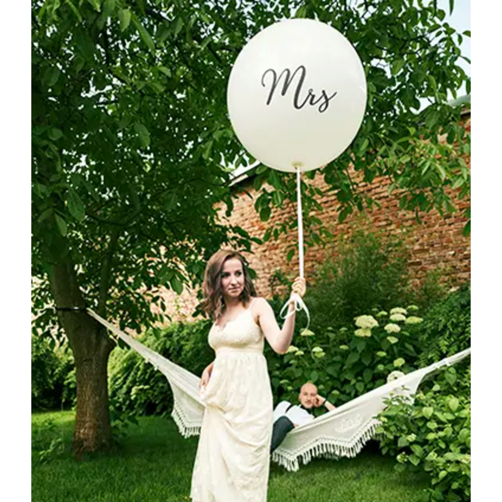 Ballonnendeal Reuzeballonnenset bruiloft met helium | 100 cm | 2 stuks