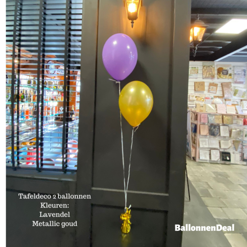 Tafeldecoratie met 2 ballonnen