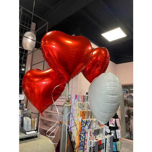 Ballonnendeal Hartenballon folie | 45 cm met helium en gewichtje