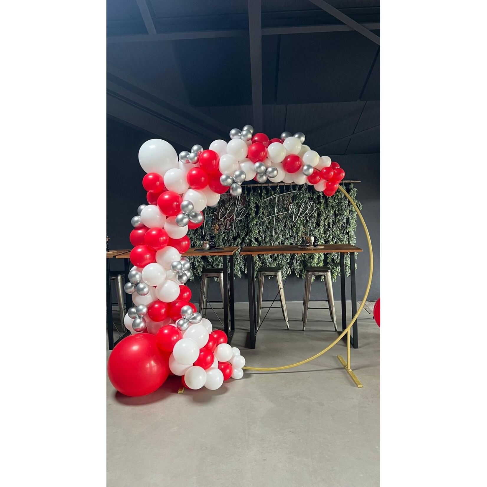 PartyDeco Gouden Backdrop Cirkel met ballonnen