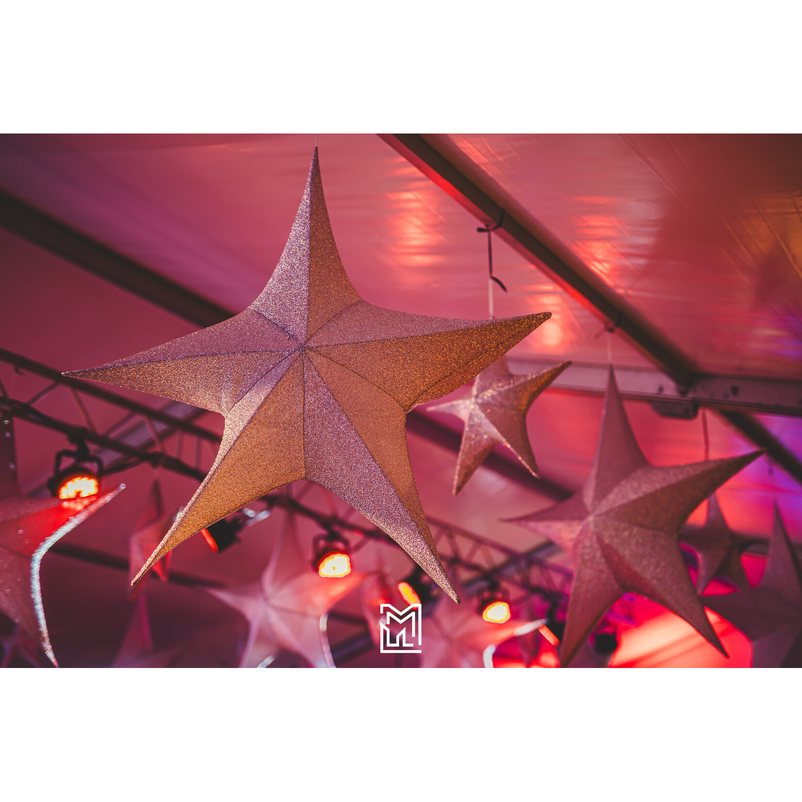 Ster glitter Zilverkleurig 135 cm | VERHUUR