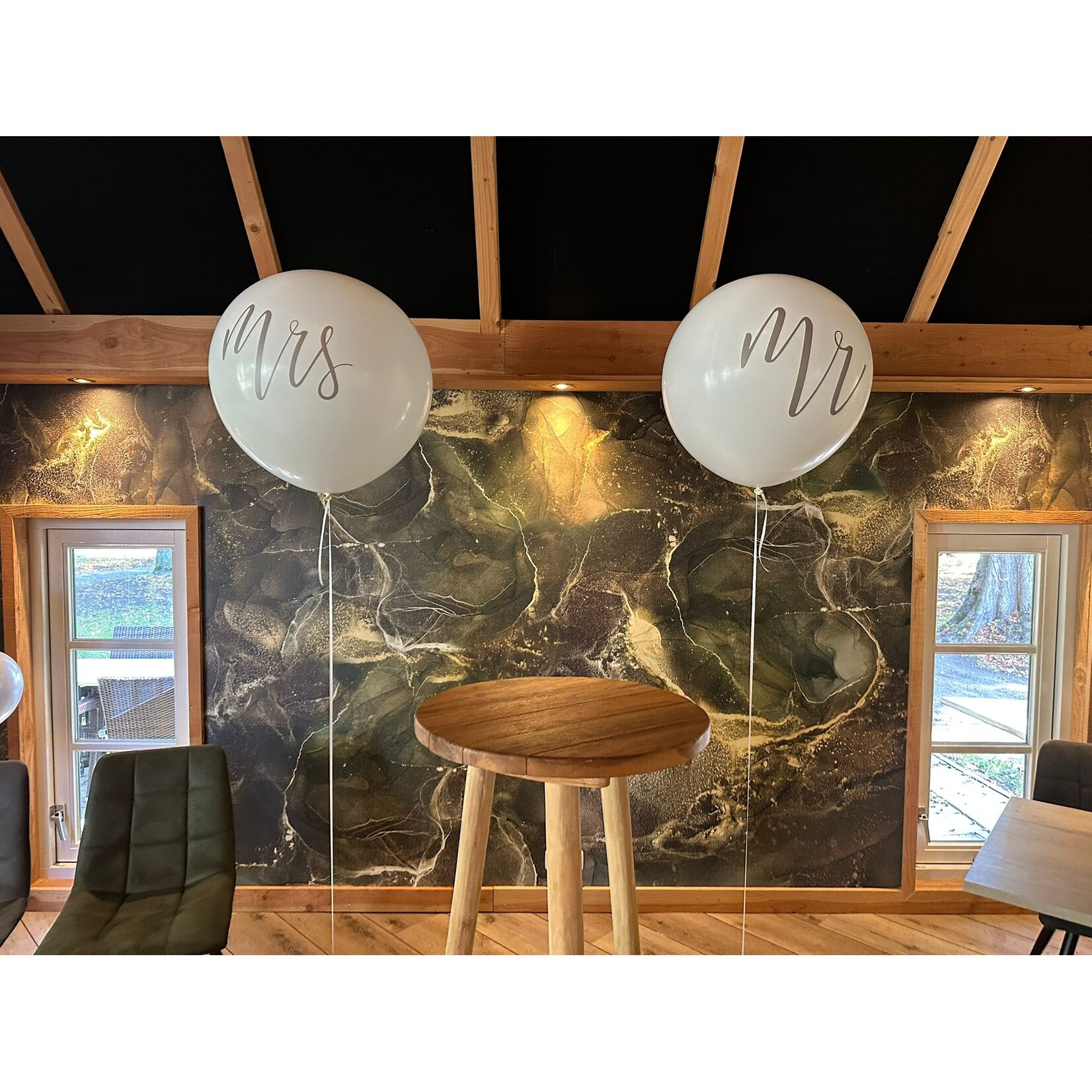 Ballonnendeal Reuzeballonnenset bruiloft met helium | 100 cm | 2 stuks