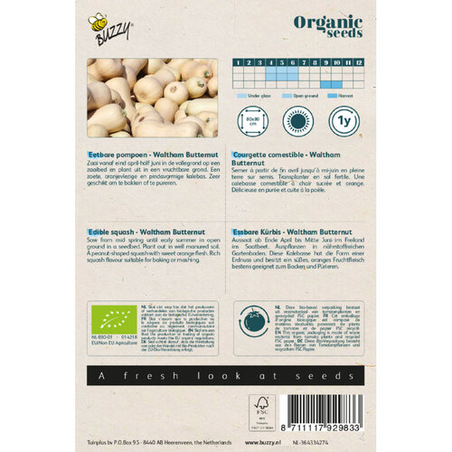 Buzzy | Eetbare Pompoen Waltham Butternut - Organic