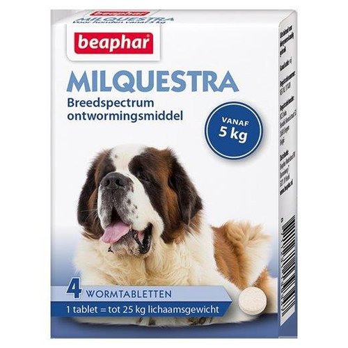 Beaphar Milquestra Dog 5+kg - 4 Tablets 